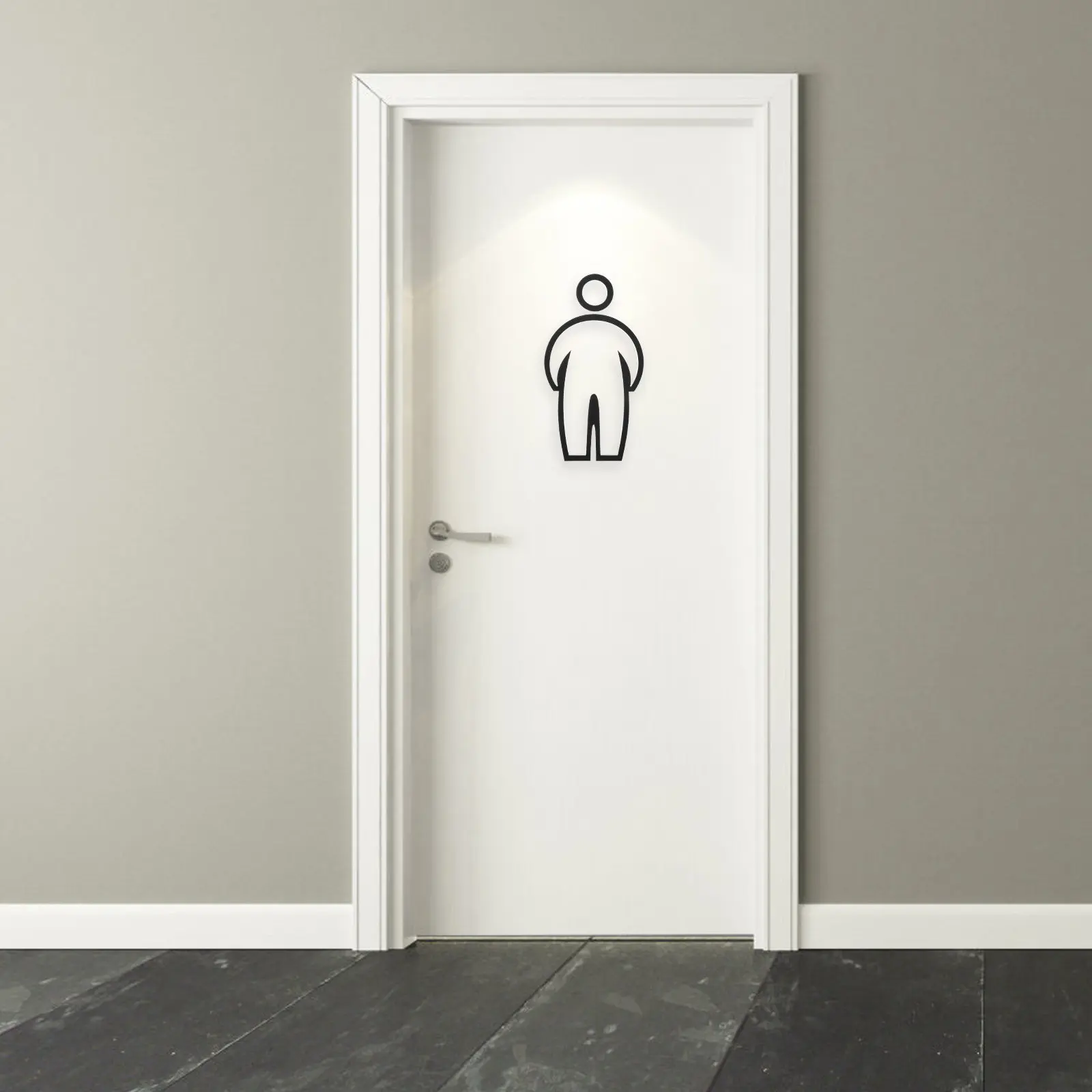 Acrylic Male Restroom Sign 3D Bathroom Door Plaque No Drill Easy Install Toilet Marker Indoor Outdoor