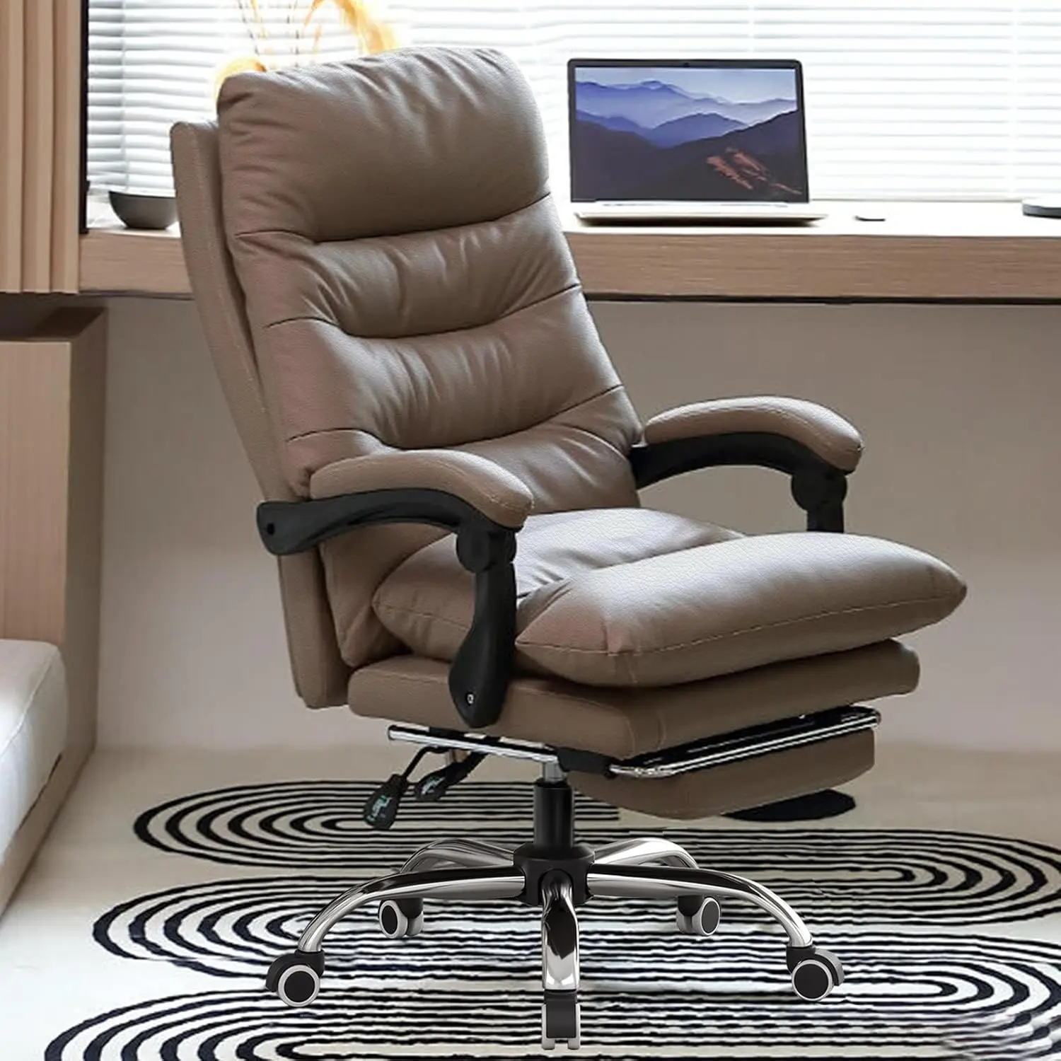 Executive Office Chair Big and Tall Gaming Comfortable Reclining Desk High Back Computer Ergonomic Leather