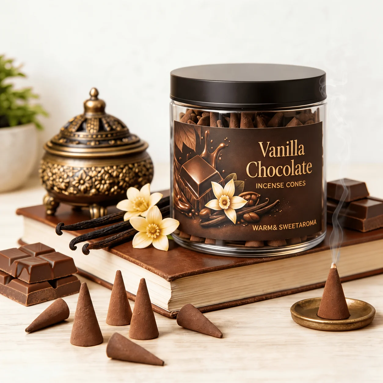 Vanilla Chocolate Aromatherapy Cone |   Sweet Fragrance Aromatherapy Cones |   Transparent Canned Aromatherapy Cones |   Home Fragrance Decoration |   For Use in Bedroom and Living Room |   Yoga Meditation Relaxation Fragrance |   Gift-Grade Aromatherapy Cones