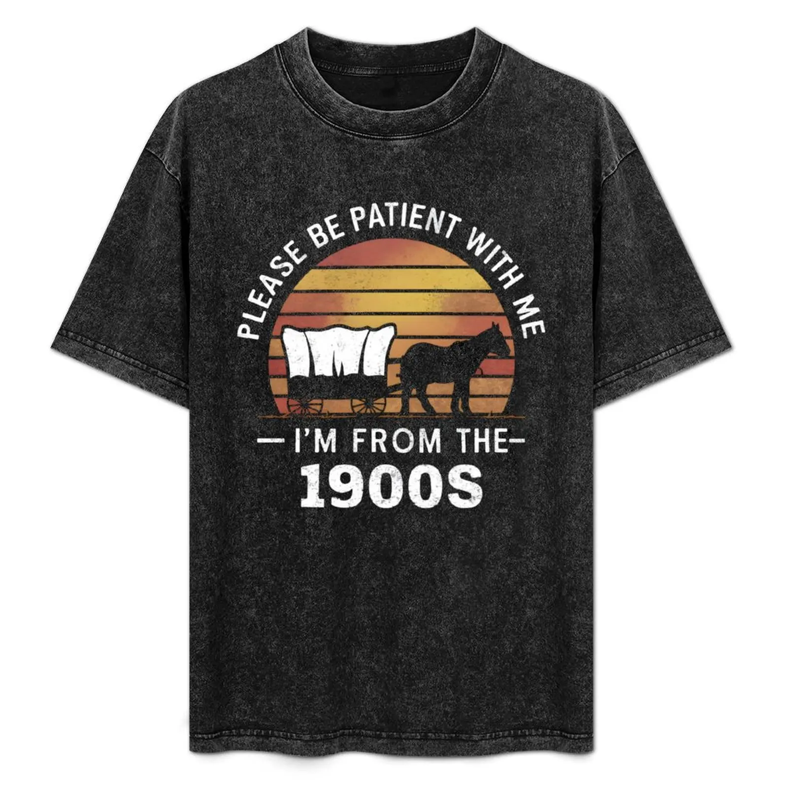 Por favor, tenha paciência comigo, sou da década de 1900, camiseta de uso diário, camisa lisa de manga curta