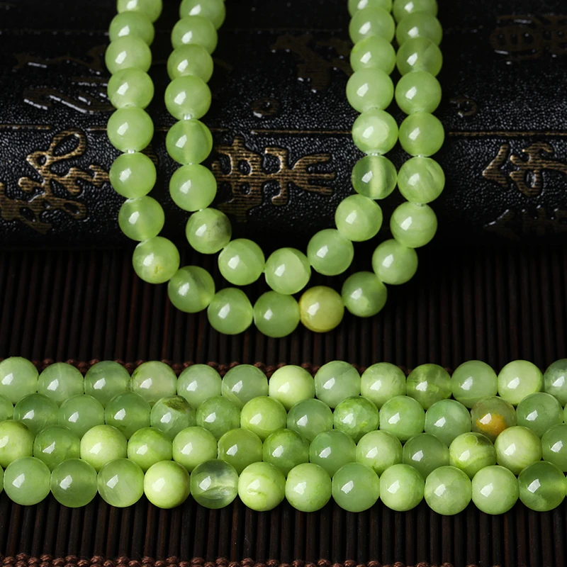 4/6/8/10mm Naturstein Afghanische Grüne Jade Perlen Runde Lose Edelsteine für Schmuckherstellung DIY-Zubehör Armband-Accessoire 15" – Detail 5
