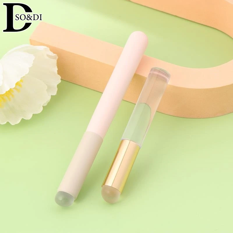 1Pcs Lipstick Dye Brush Concealer Portable Silicone Lip Brush Nail Art Reusable Angled Concealer Brush Makeup Applicator Tool