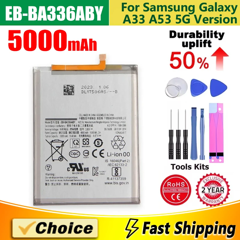 EB-BA336ABY,SM-A536B/DS,Phone Lithium Battery+Tool,For Samsung Galaxy A33 5G SM-A3360 SM-A336B/DS A53 5G SM-A5360 A5360,5000mAh