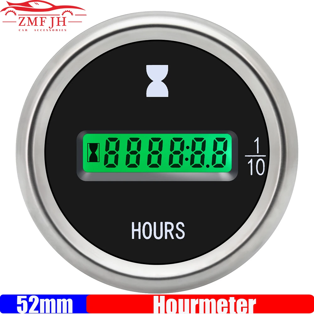 

ZMFJH Digital Hour Meter Marine Boat Engine Round Waterproof Gauge Car Trucks Mechanical Hour Meter Counter Timer Clock 12V 24V