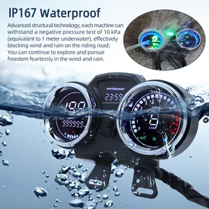 Digitales digitales digitales Motorrad -Tachometer, LCD -Panel, Geschwindigkeitszeit, Drehzahl, Zahnrad, Kraftstoffmesser, Suzuki GN125 Motor 10 Hauptverkaufsgremium GN 125 Suzuki - №8