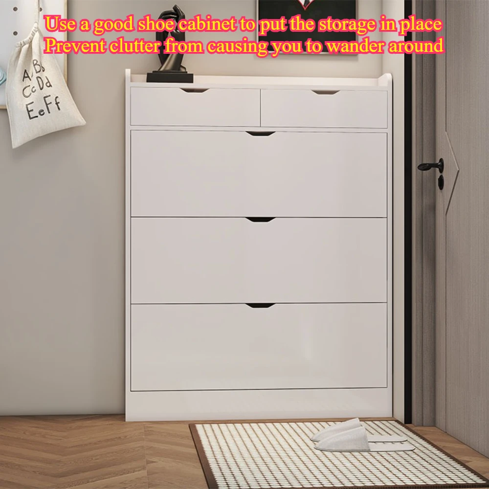 Front Door Flip Bucket Shoe Cabinet Large Capacity Storage Rack Household Minimalist Shoe Cabinet Entrance Ultra-thin Shoe Rack