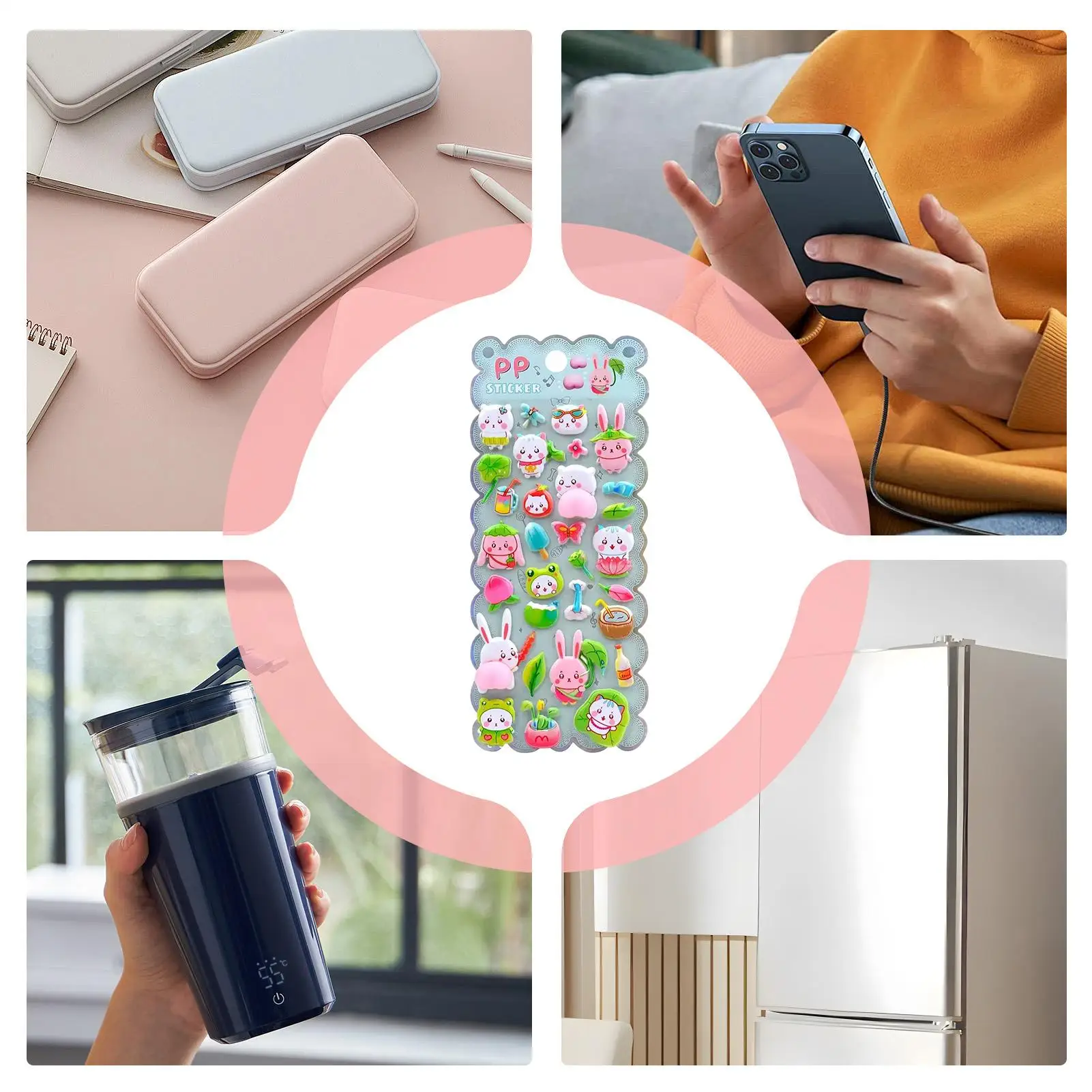 Naklejki 3D dla dzieci, zabawne naklejki wielokrotnego użytku z kreskówkami 3D, naklejki bąbelkowe do scrapbookingu dla dzieci na imprezy, do klasy, na urodziny, Boże Narodzenie, do domu.