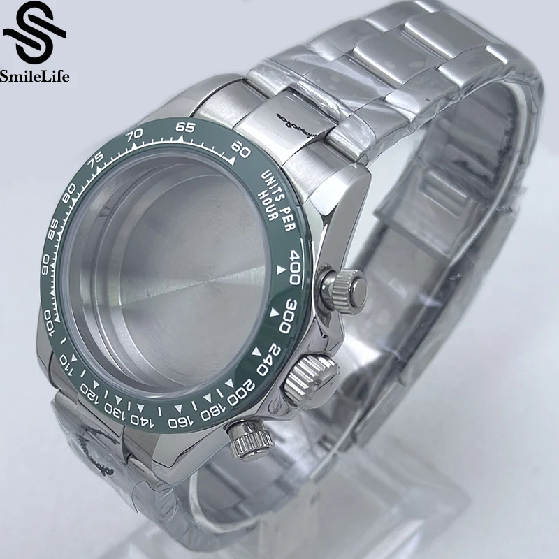 

SmileLife 39 мм корпус VK63 Dayton с зеленым керамическим безелем, корпус из нержавеющей стали 316L, подходит для VK63, аксессуары для часов с кварцевым механизмом