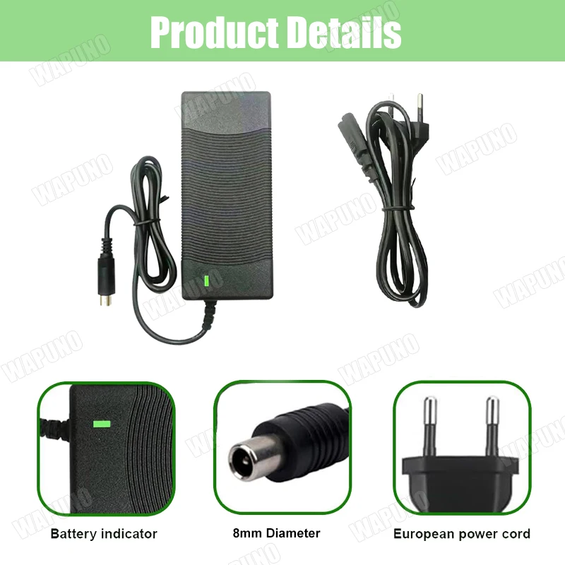 42V 2A Replacement Charger 8mm DC RCA Plug for Xiaomi M365 Pro 1S Essential Ninebot ES1 ES2 ES4 E22 E25 36V Electric Vehicle