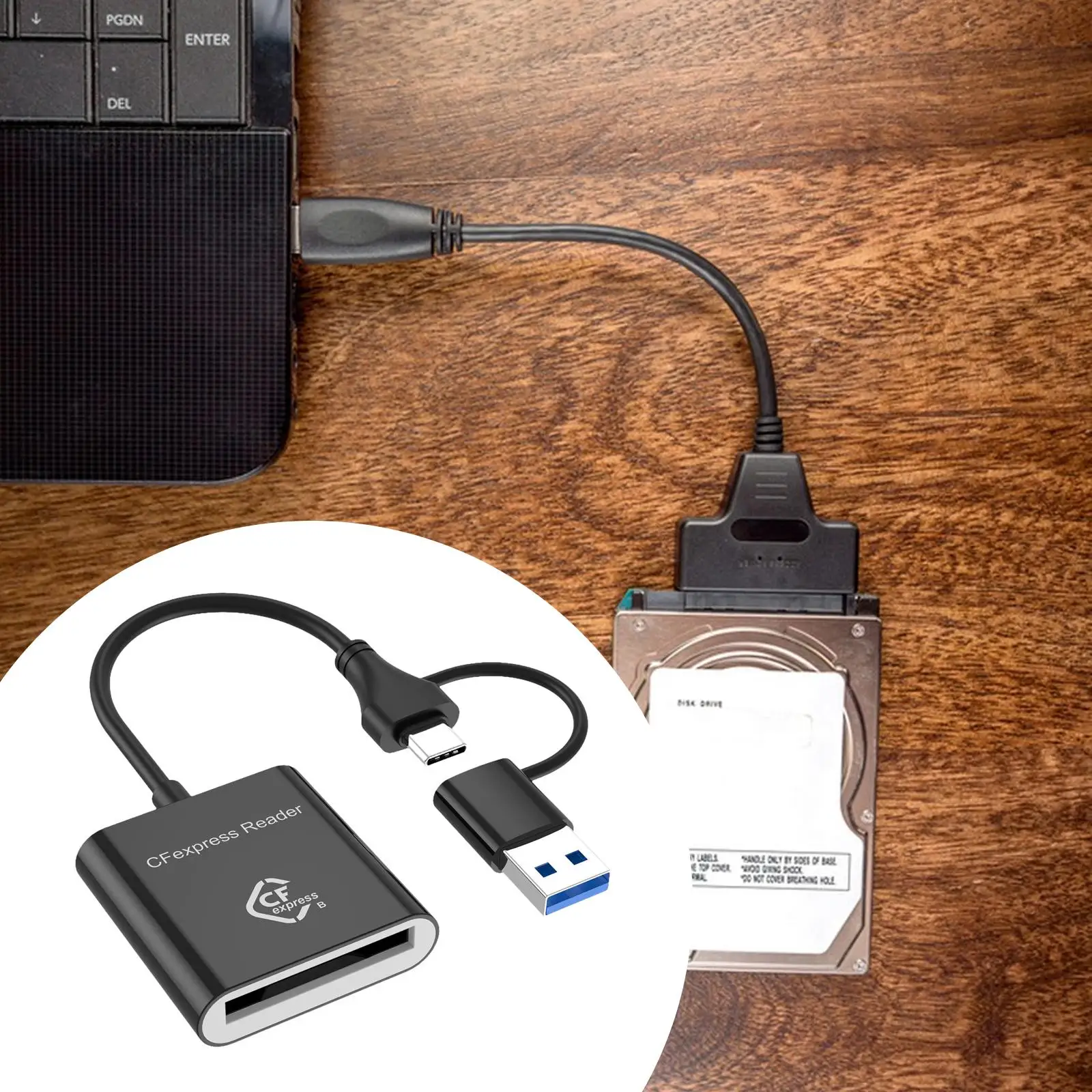 Type B Card Reader Equipment Multifunction Plug and Play 10Gbps Enthusiasts Laptop 2 in 1 Camera Memory Card Reader USB 3.2 Gen