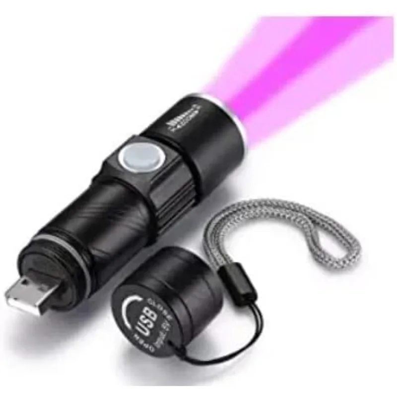

DARKBEAM УФ-свет Перезаряжаемый USB-фонарик 395 нм Черный свет Ультрафиолетовая деревянная лампа Светодиодный портативный мини-ручной карманный фонарик