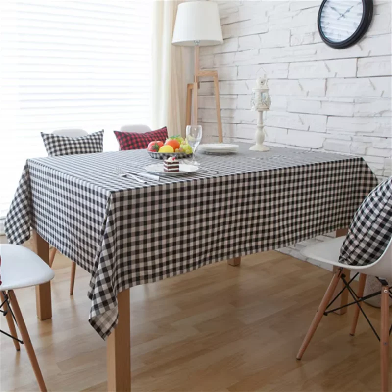 Simple Checkered Printed Pattern Home Tablecloth Nordic Style Living Room Dining Table Cover Rectangular Coffee Table Tablecloth