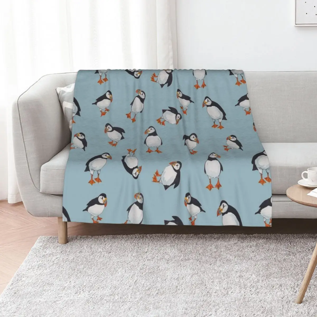 Perfectly Perfect Puffins! Throw Blanket manga Comforter Baby Soft Plaid Bed linens Designers Blankets