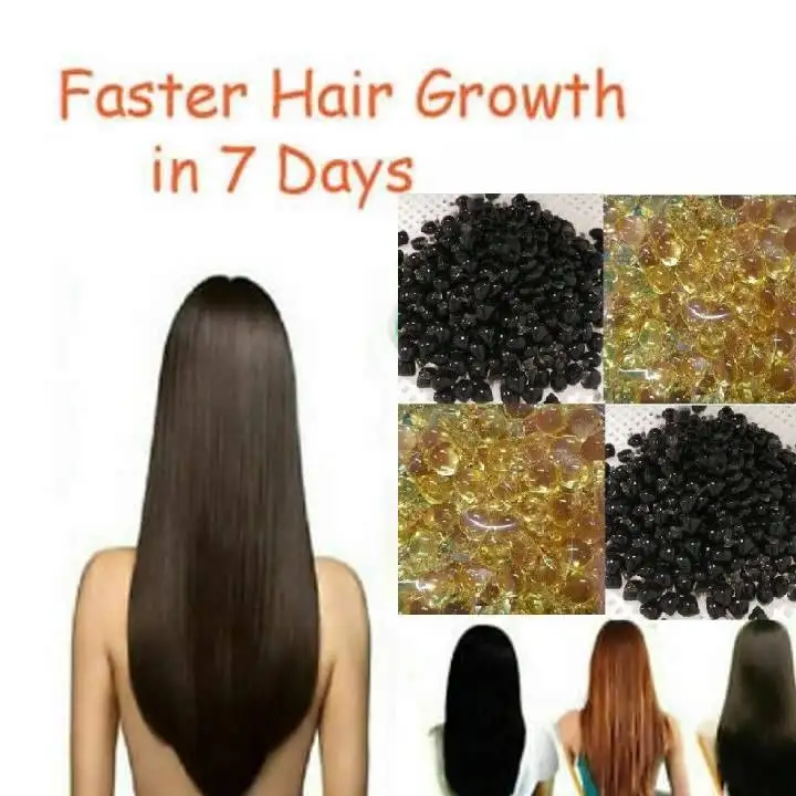 Super Long Hair Charcoal Ginseng Vitamin E Detox Hair Growth Faster Longer Caps Fast Long Hair Treatment Growth Shiny Serum