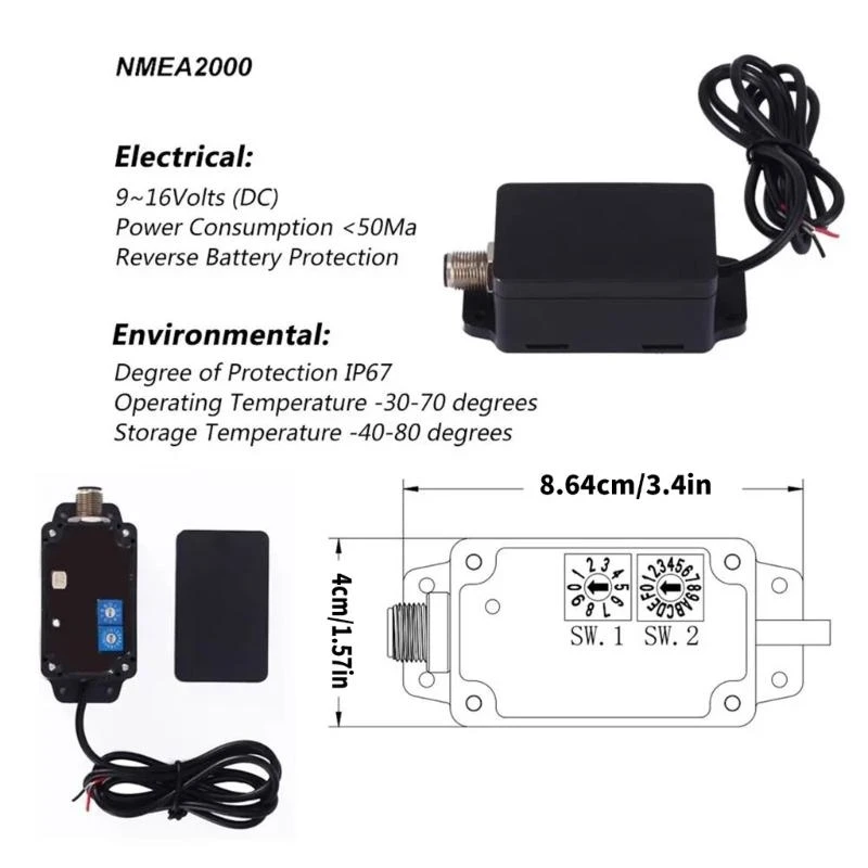 Marine Yacht Monitoring Converter NMEA2000 Interfaces For Easy Installation