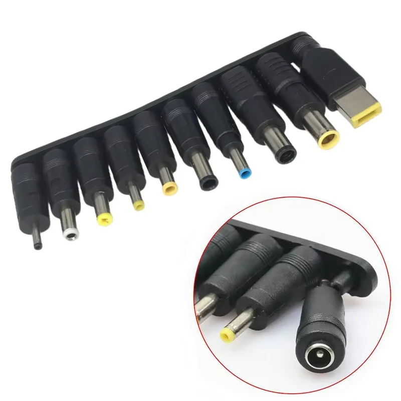 Notebook Power Adapter Connector Plug USB Type C To Universal Laptop Charger Jack 10Pcs Tips + 1 Cable For Laptop PC Repair Tool