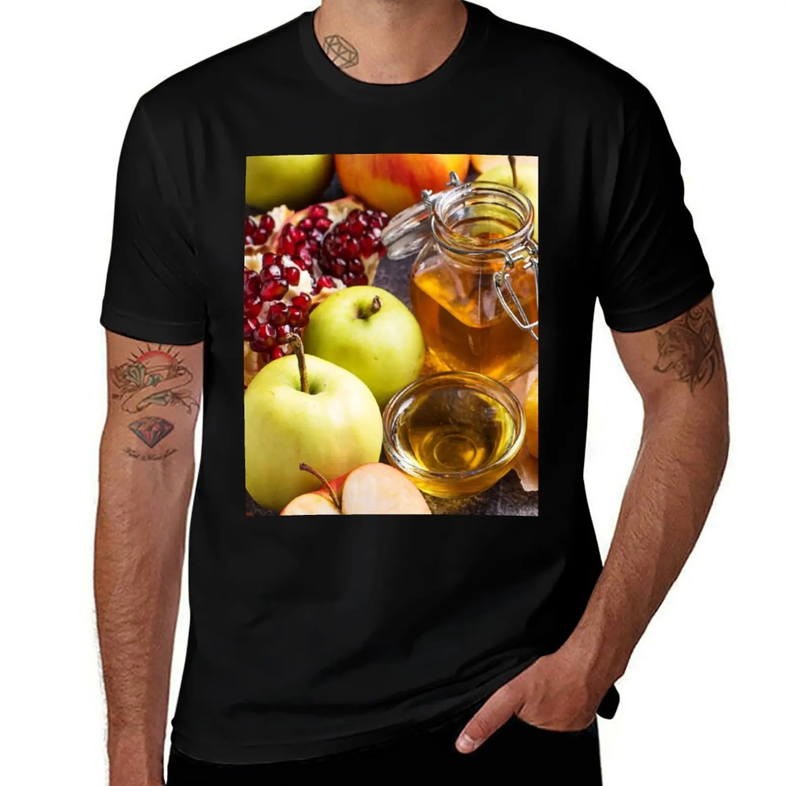 Rosh Hashana Symbols T-Shirt Casual Trendy Short Sleeve T-Shirt
