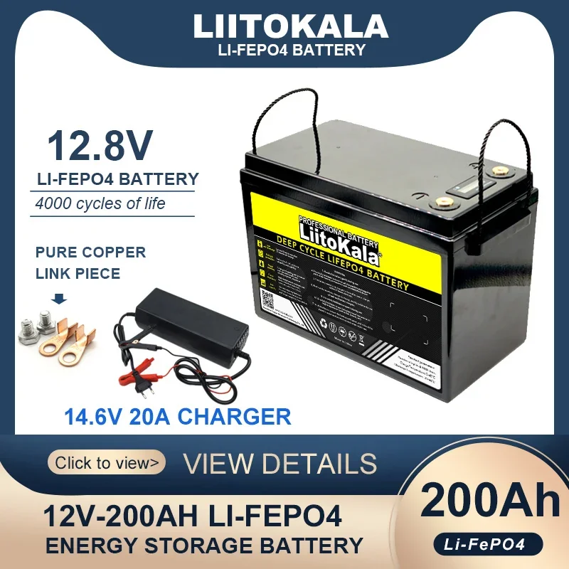 LiitoKala 12,8 V 310ah 280ah 120AH LiFePO4 batería 12V baterías de fosfato de hierro y litio ciclos coche de turismo cargador de 14,6 V libre de impuestos