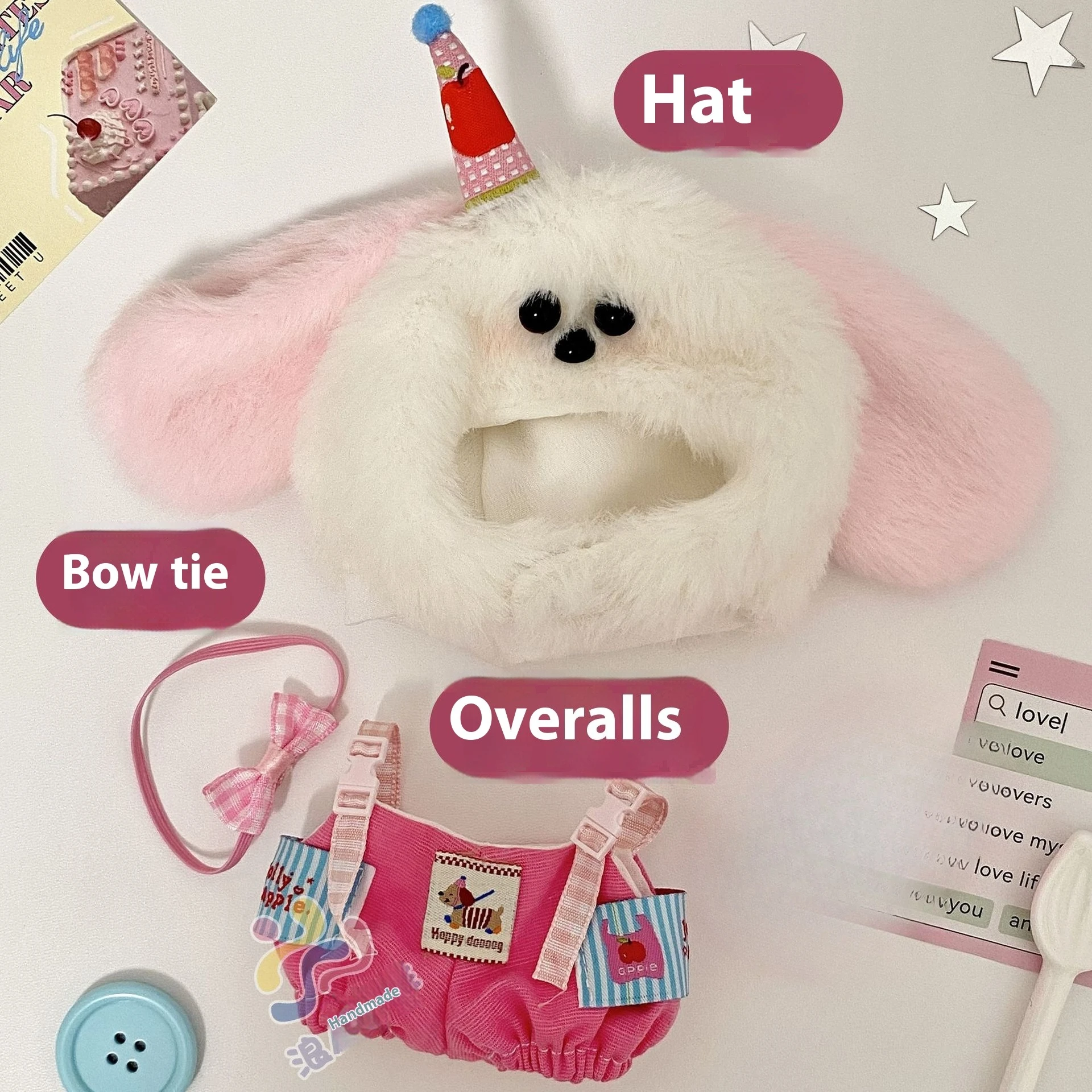 เสื้อผ้าสำหรับตุ๊กตา Labubu ขนาด 17 ซม. น่ารัก สไตล์คาวาอี้ ของขวัญ เสื้อผ้าเปลี่ยนได้ ของเล่นเสริม