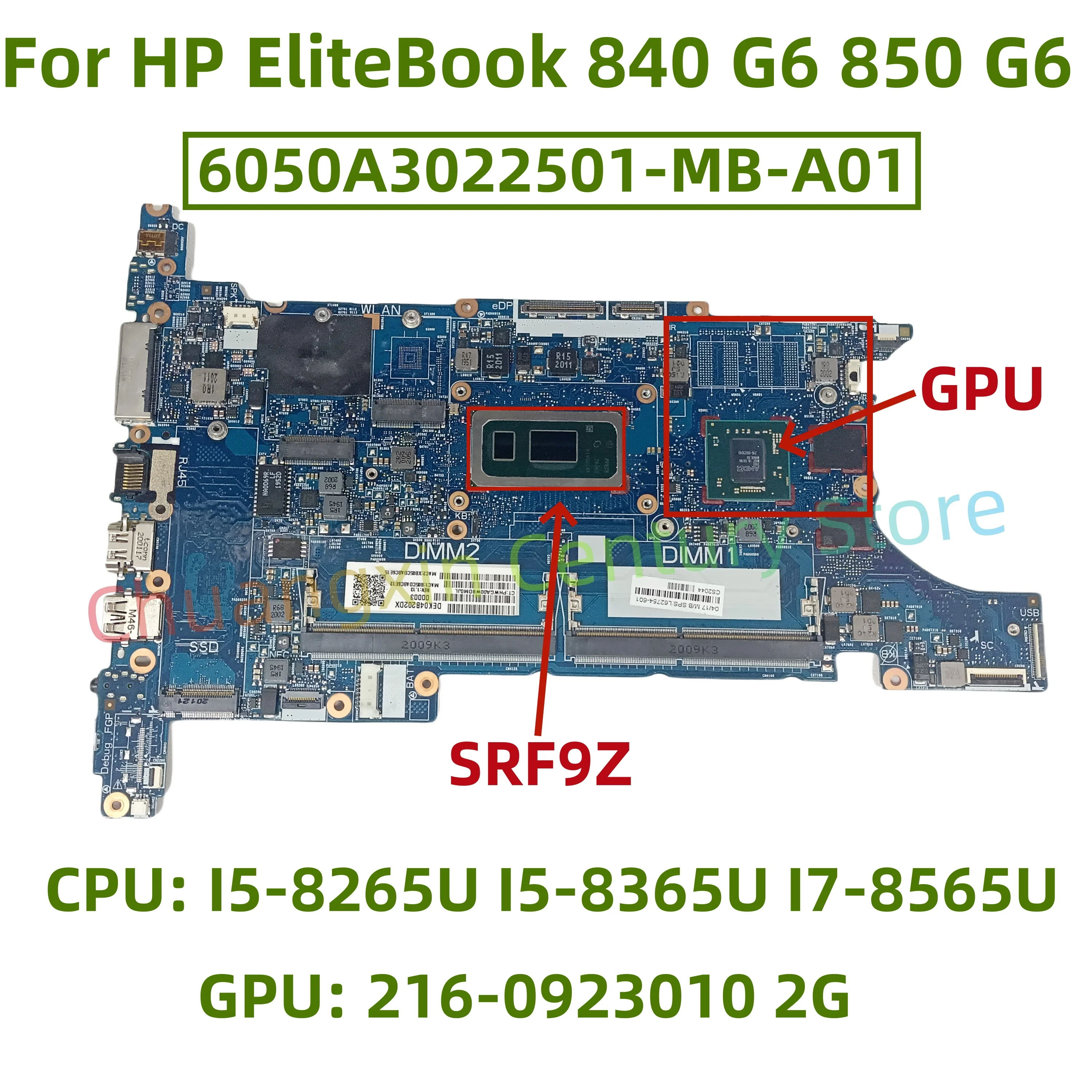 

6050A3022501-MB-A01 материнская плата для ноутбука HP EliteBook 840 G6 850 G6 с процессором: I5-8265U I5-8365U I7-8565U, графический процессор, 100% тест в порядке
