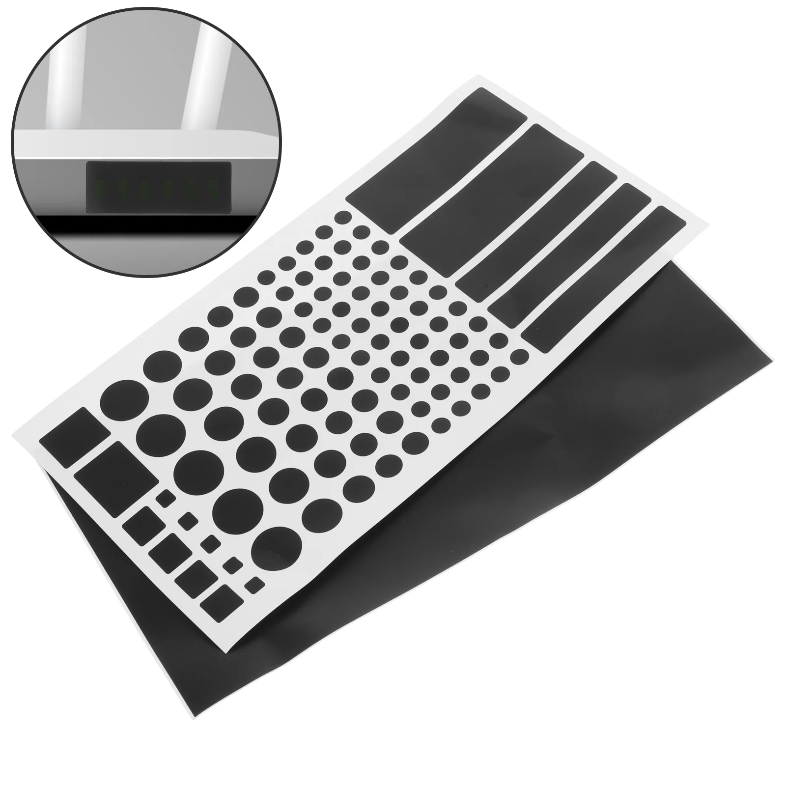 2 Sheets LED Light Shielding Sticker Blocking Strips Blackout Stickers Label Filter Strainer