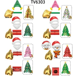 The Christmas Elf Santa Snowman Model Blocks MOC Bricks Set Gifts Toys For Children TV6303