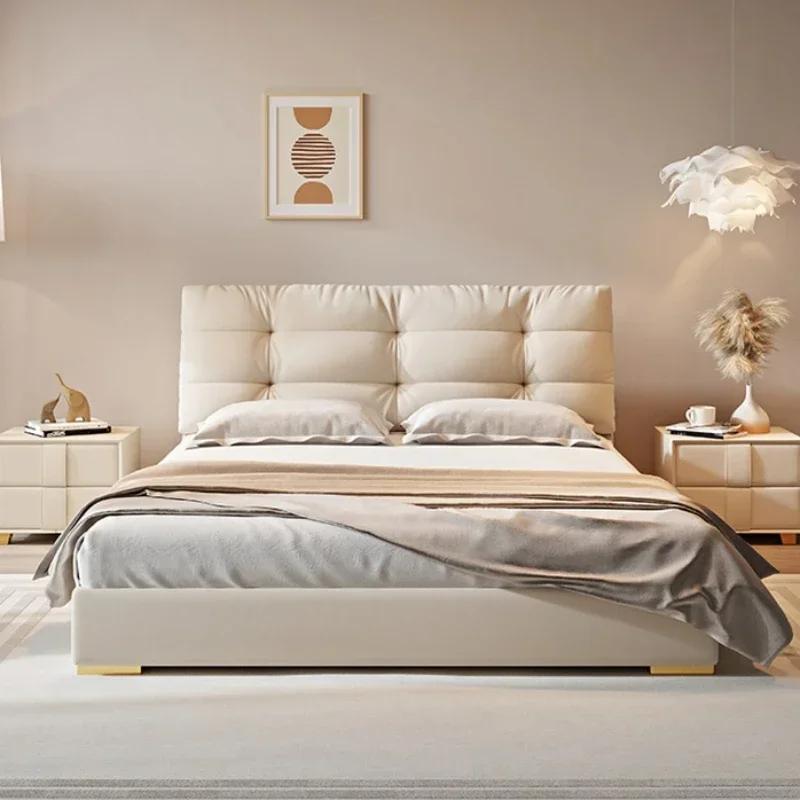 Princess Modern House Double Bed Frame Simple Storage White Loft Bed Queen Size Camas De Dormitorio Bedroom Set Furniture
