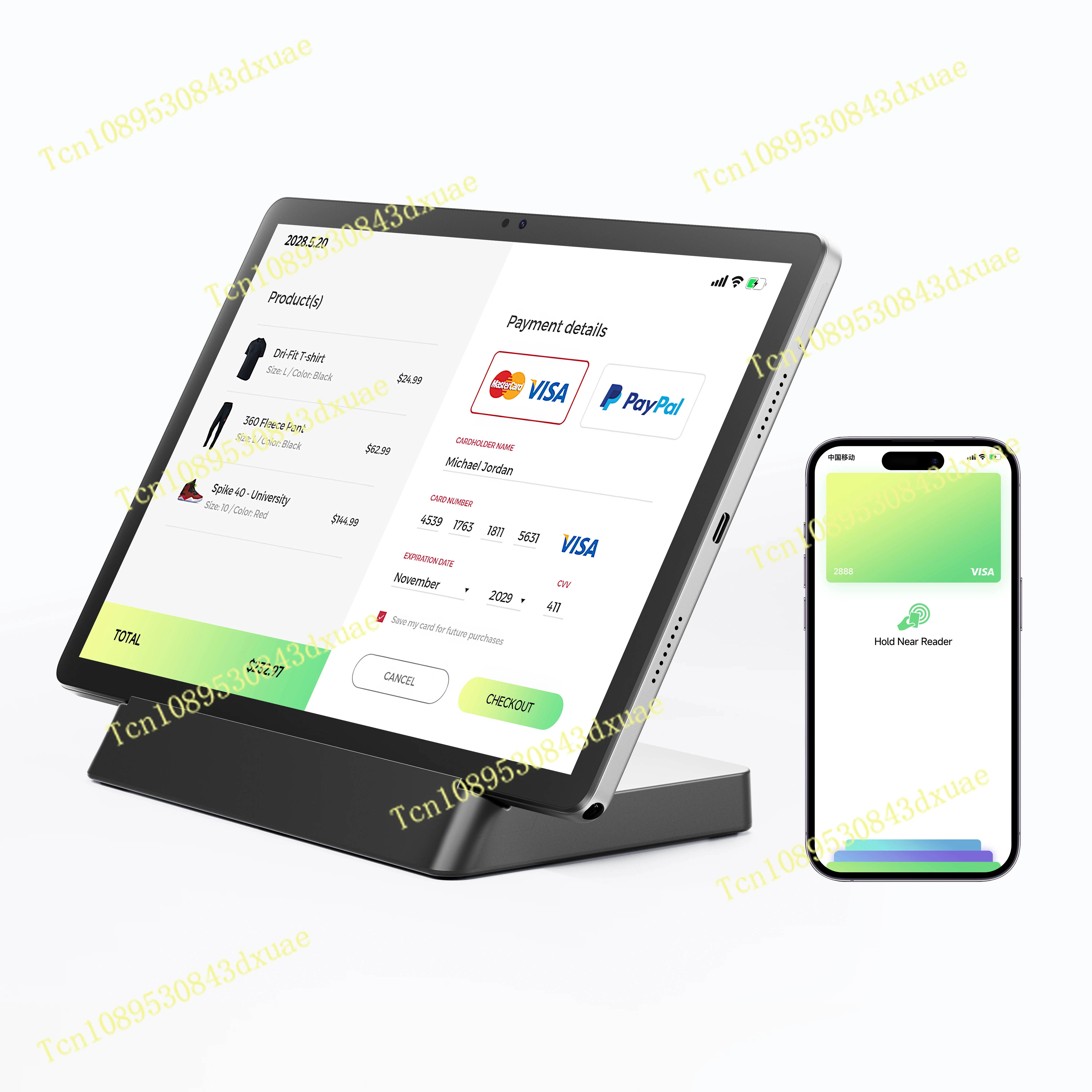 Restaurant POS 11 Inch NFC-Enabled Tap to Pay OTG Digital Menu 6GB+128GB Android Tablet PC With Docking Station