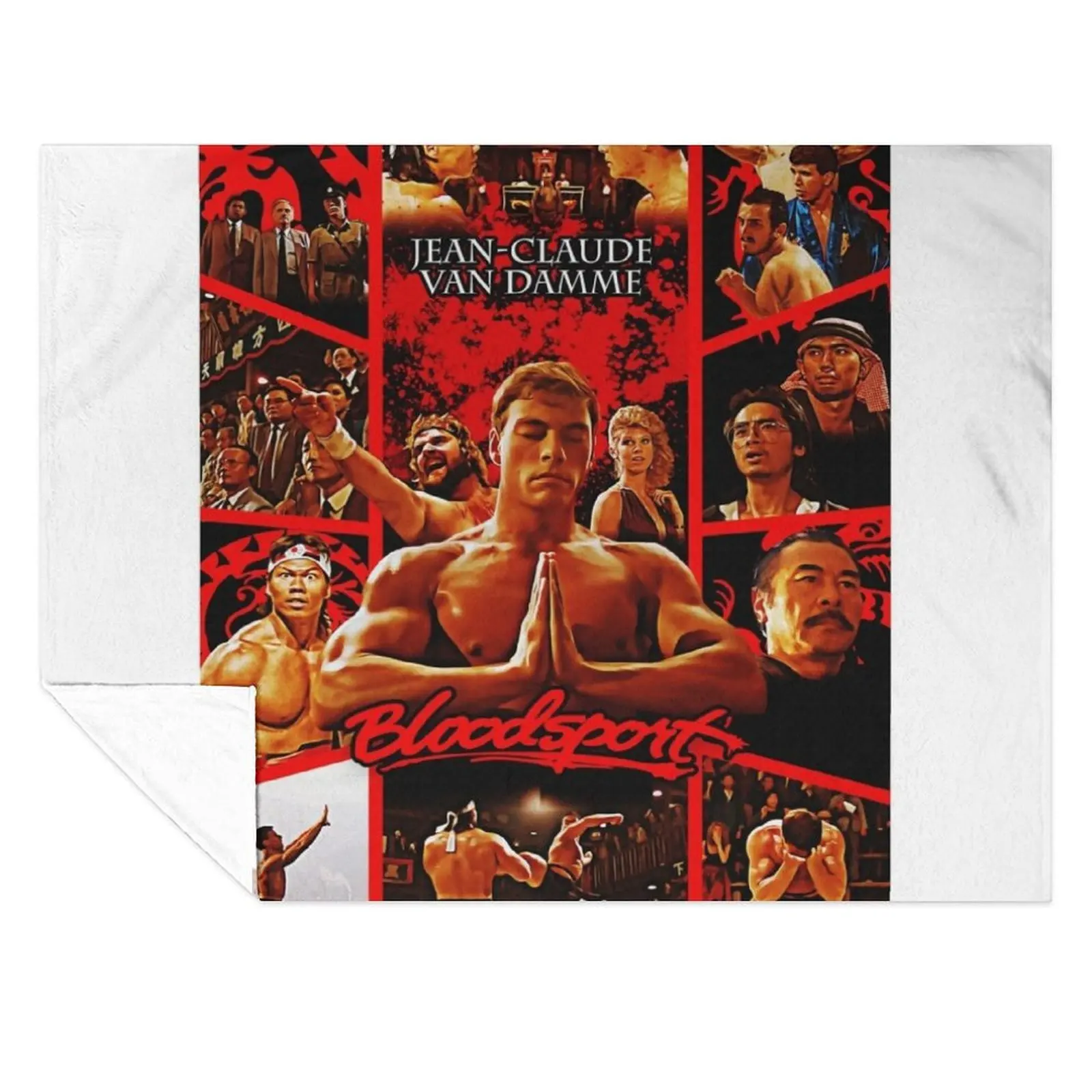 

BLOODSPORT alternative movie poster Throw Blanket Sofas Large Luxury Designer Single Blankets