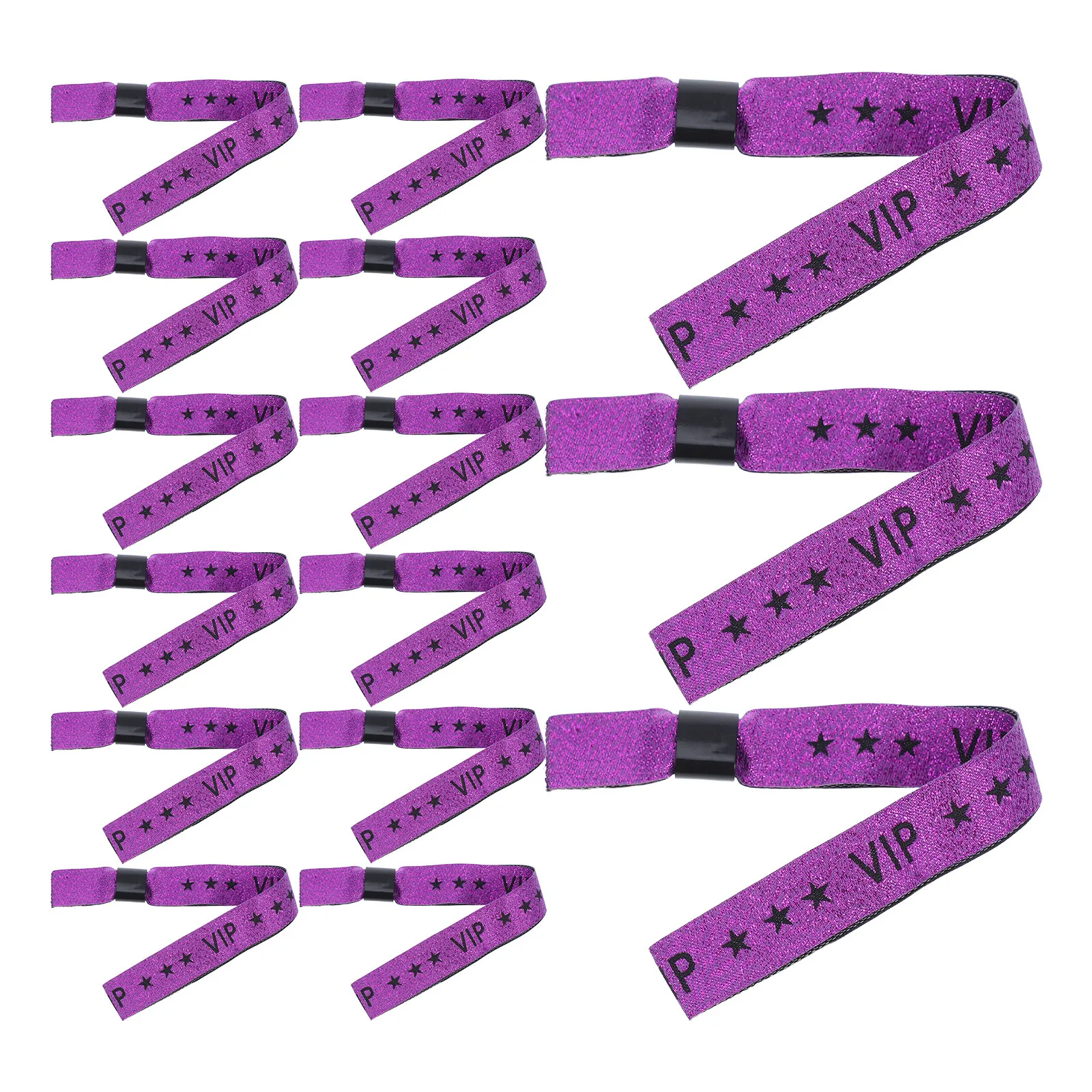 20Pcs Purple Vip Party Wristbands Fabric Event Bands Quick Admission Identification for Concerts Weddings Festivals Clubs