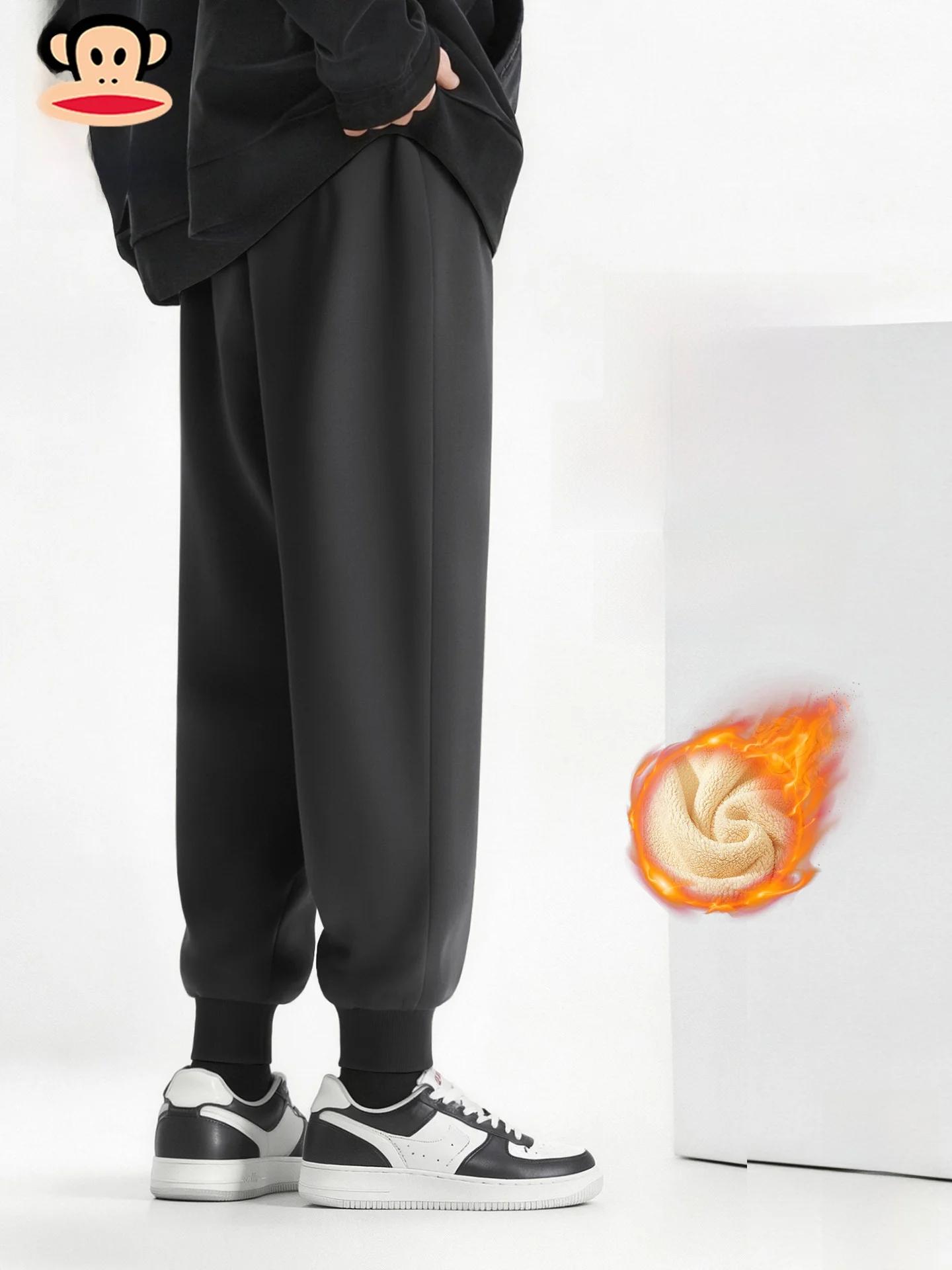 

Мужские спортивные брюки на флисовой подкладке, утепленные повседневные зимние брюки, ветрозащитные хлопковые брюки свободного кроя со средней талией