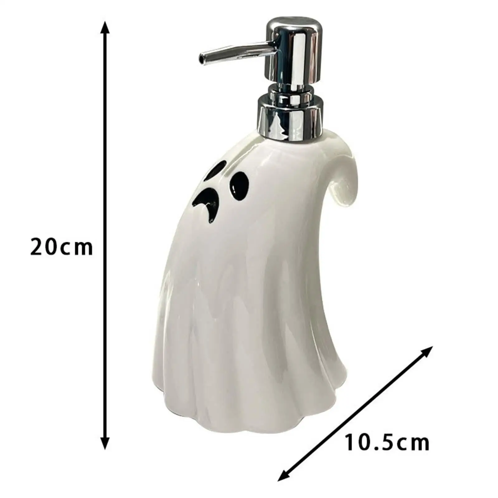 400ml Ceramic Soap Dispenser Hand Sanitizer Bottle Large-Capacity Lotion Pump Dispenser for Halloween Bathroom Decor