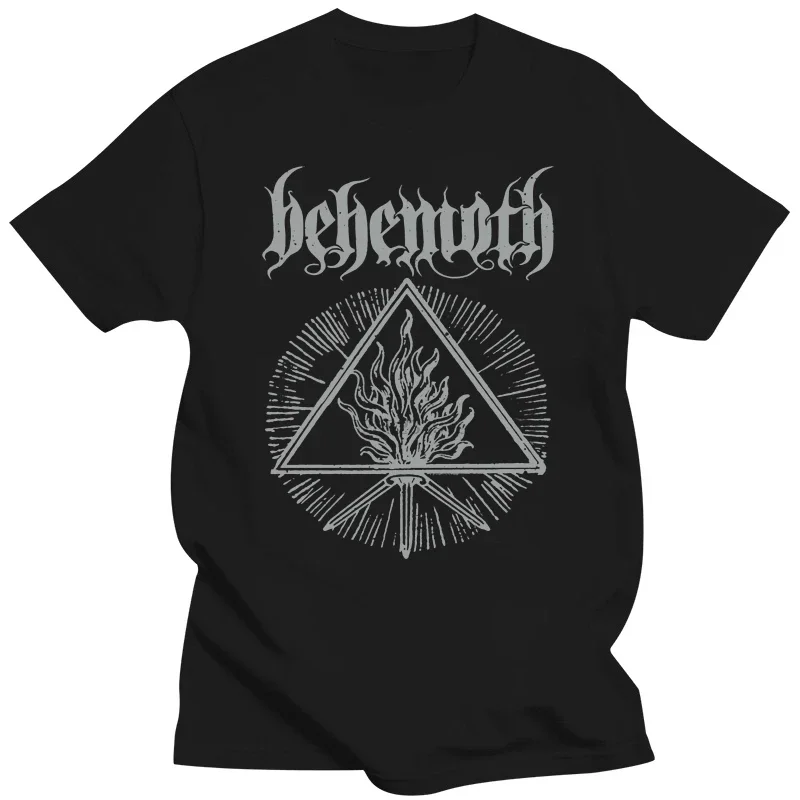 Behemoth Furor Divinus-Camiseta de algodón para hombre y mujer, ropa informal de color blanco y negro, cuello redondo, talla europea