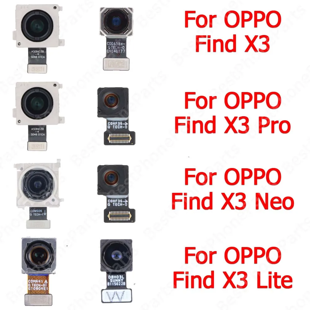 

Selfie Backside Big Front Rear Back View Camera Module For OPPO Find X3 Lite Pro Neo Flex Cable Repair Spare Parts