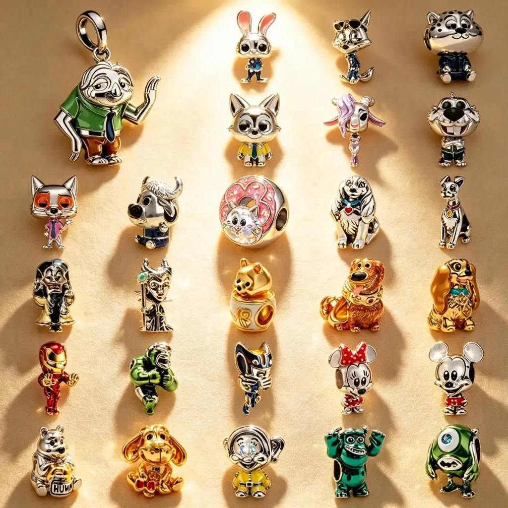 Oferta Especial: Abalorios DIY para Joyería, Regalo de Mickey Mouse, Iron Man, Pixar, Monstruos, Zootopia, Compatibles con Pulseras Originales y Accesorios para Collares