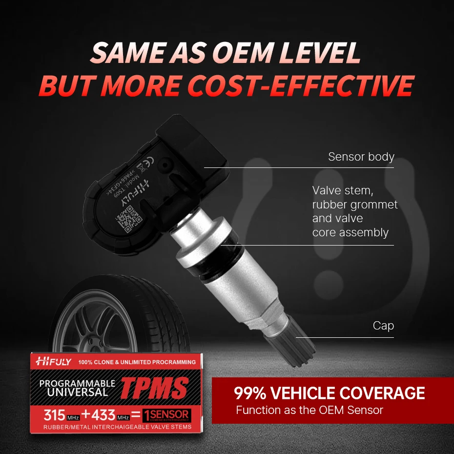 

Tpms Sensor Replace the Original Universal Tire Pressure Monitor 2 in 1 Tpms Sensors for All Vehicle Brands