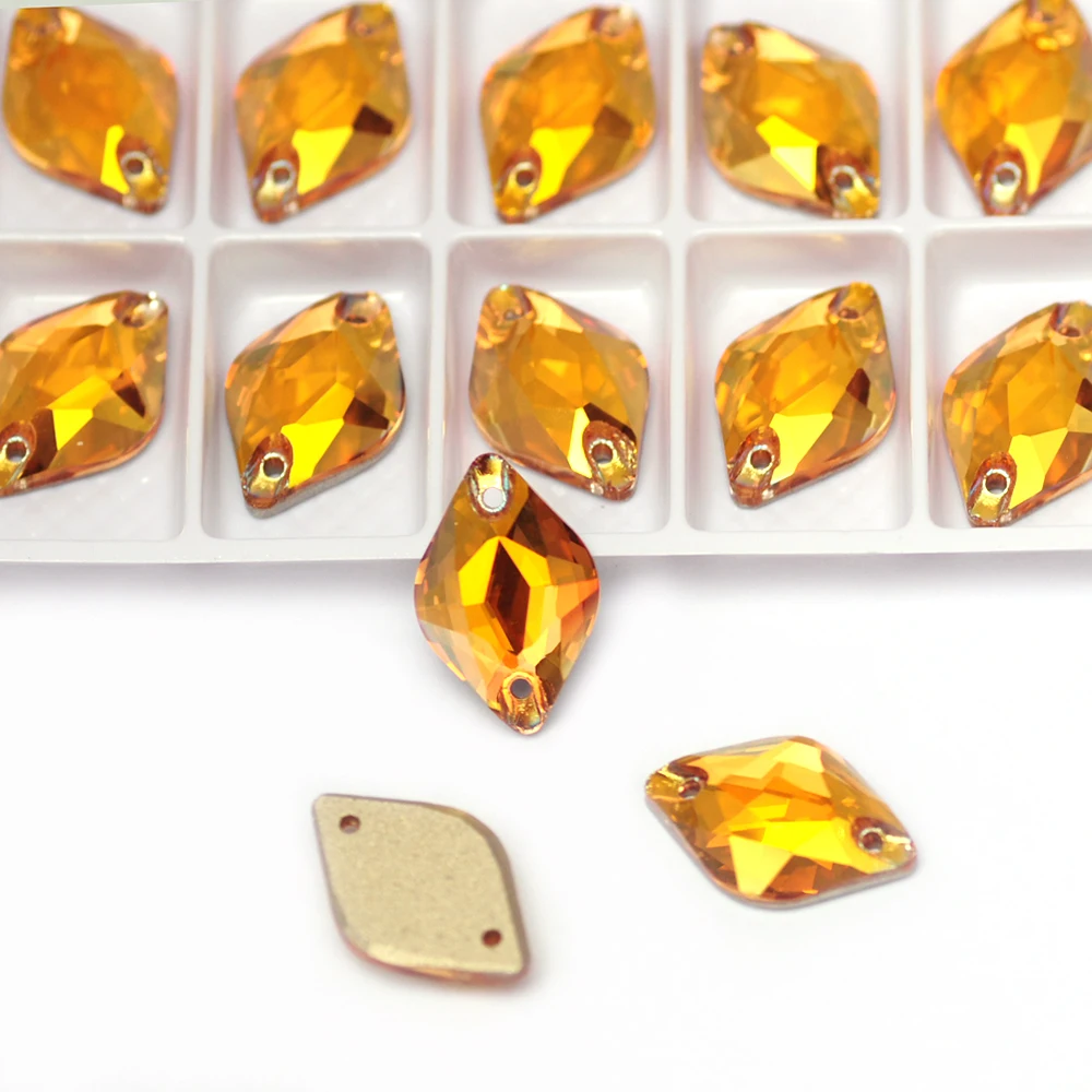 PUBRILEX Glas K9 Strass Zitrone mit abgeschrägten Kanten zum Aufnähen, Strasssteine zum Aufnähen, DIY-Dekoration für Kleidung, Kleider und Bekleidung. – Detail 6