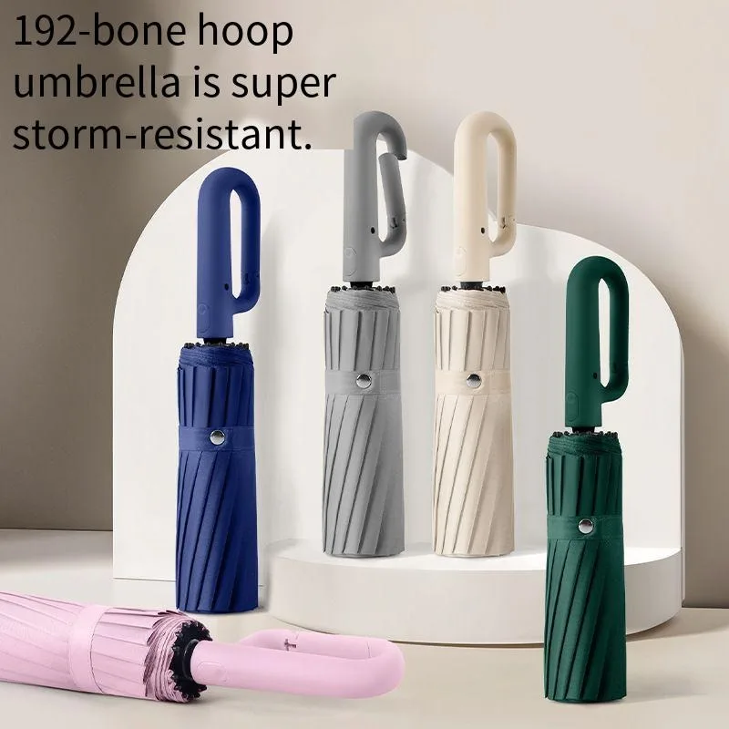 

Automatic windproof umbrella fiber reinforced ribs, weatherproof ultraviolet 50+ unisex compact folding umbrella.