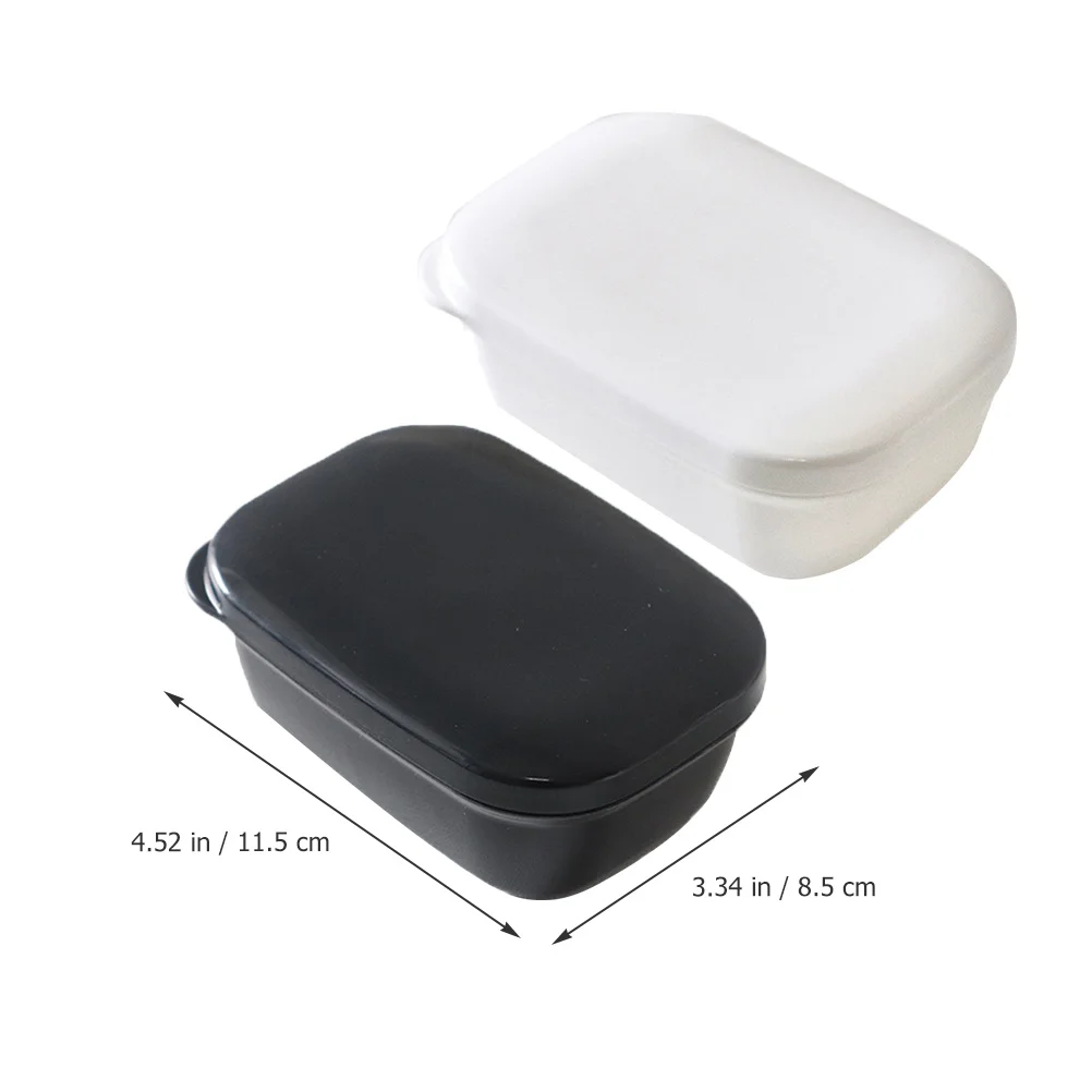 

2Pcs Portable Bar Soap Dish Travel Storage Case Draining Container Lid for Bathroom Kitchen Home Convenient Soap Box