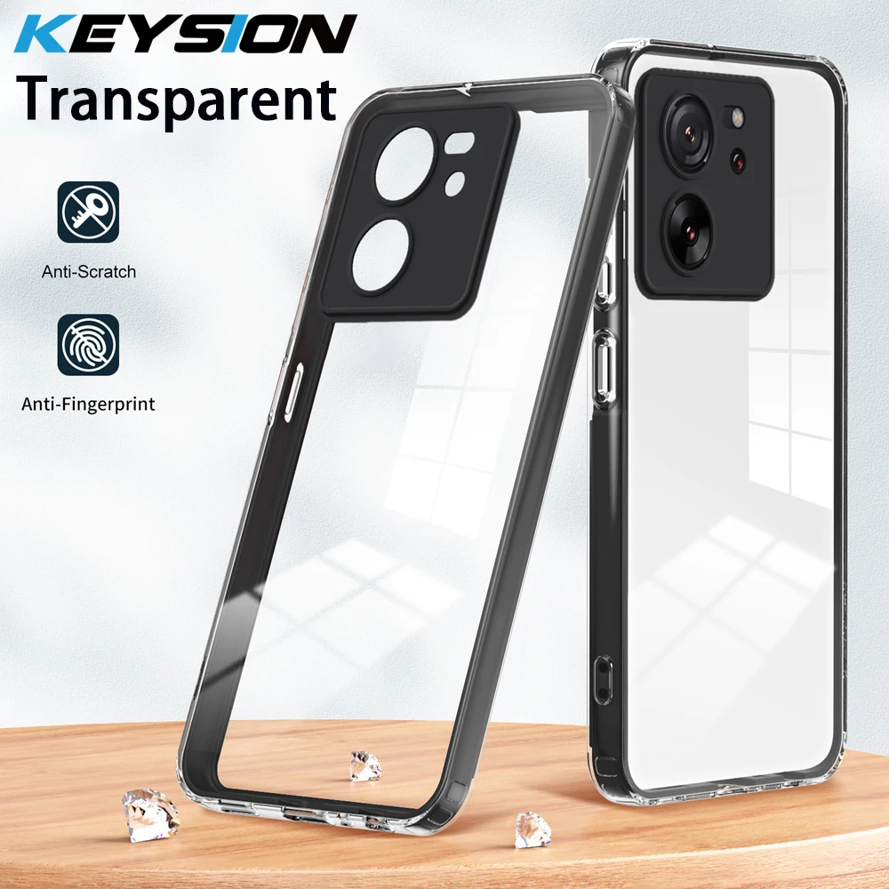 

KEYSION Shockproof Armor Clear Case for Xiaomi 13T Pro 5G Transparent Soft TPU Silicone+PC Phone Back Cover for Redmi K60 Ultra