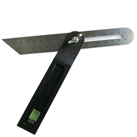 Woodworking Measuring Tool Adjustable Angle Ruler Angle Adjustment 9inch as Picture Built-in Level Bubble Stainless Steel Ruler