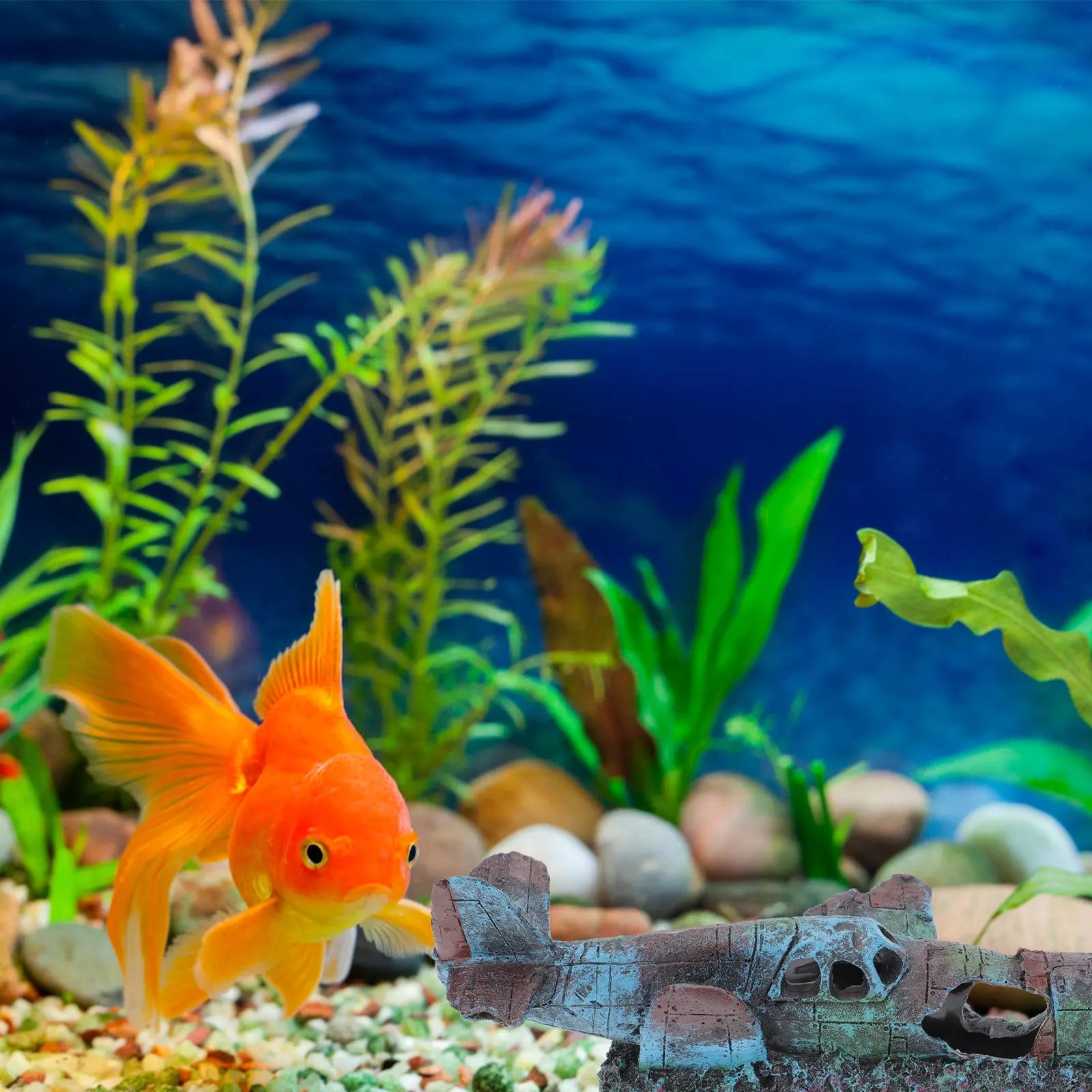 

Декор для аквариума в форме самолета: Премиум-украшение из смолы, реалистичная детализированная модель самолета, безопасная для аквариума