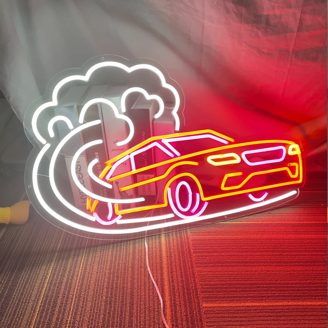 Car Neon Sign Retro Car Led Neon Light Sign Custom Led Light Up for Bedroom Salon Bar Garage Carpark Art Neon Personalized Gifts