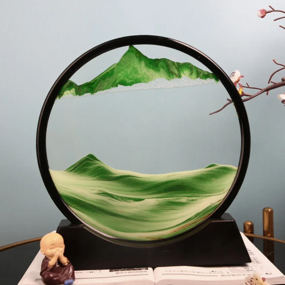 

Personalized 3D Flowing Sand Decoration 7-inch Art Painting Deep Sea Sand Scene Flowing Sand Picture Hourglass Rectangle Circula