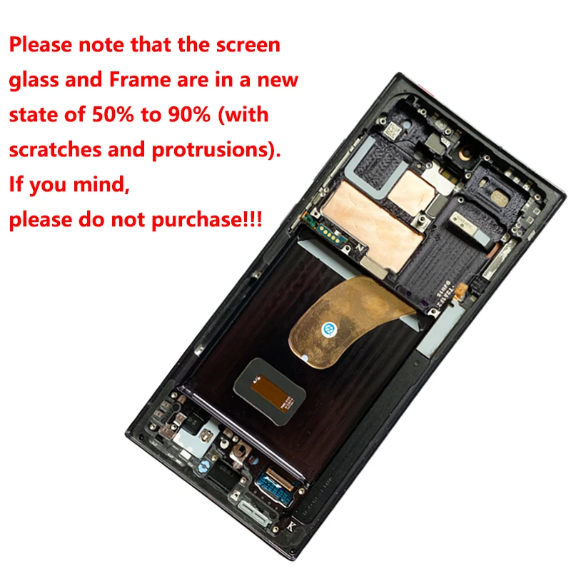 스크래치 AMOLED S23 울트라 LCD 삼성 S23 울트라 S918U S918B S918W LCD 디스플레이 터치 스크린 프레임 디지타이저 어셈블리