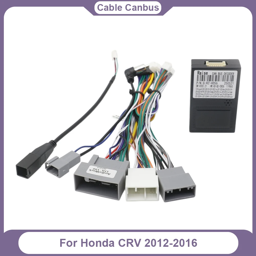 G-RZ-HD56 For Honda CRV 2012-2016 (2.4)CANBUS Decoder Box Android Car Radio Wiring Harness Power Cable Adapter