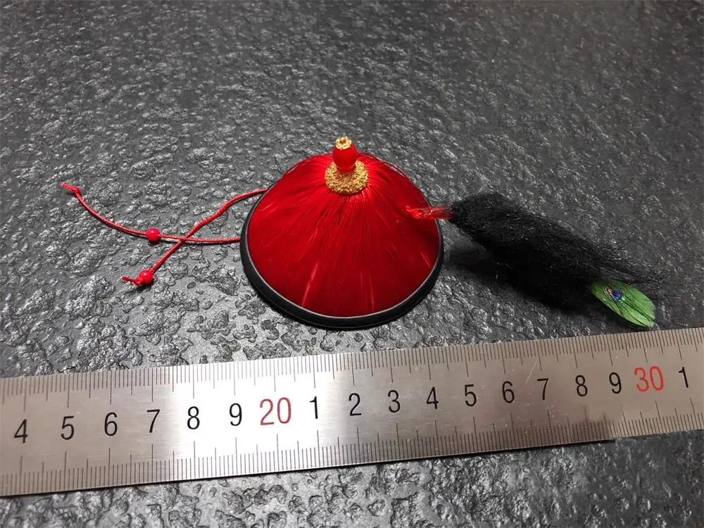 

1/6 Old Vintage Dynasty Qing Asia Officer General Red Hat Helmet Model For 12" Body Doll Collection DIY