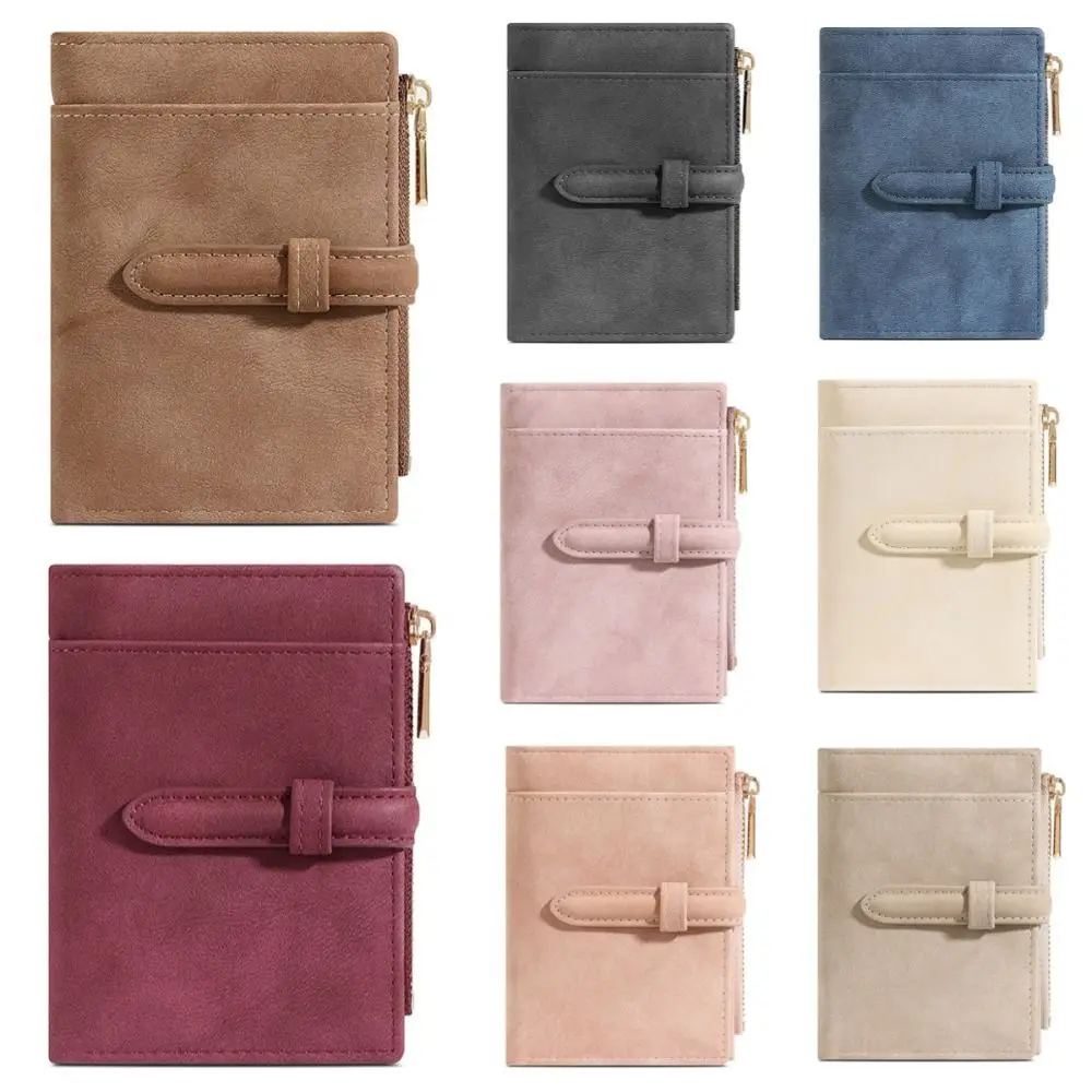 Wear-resistant PU Women's Wallet 2 Folds Waterproof Mini Coin Pocket Portable Korea Style Small Card Bag Travel