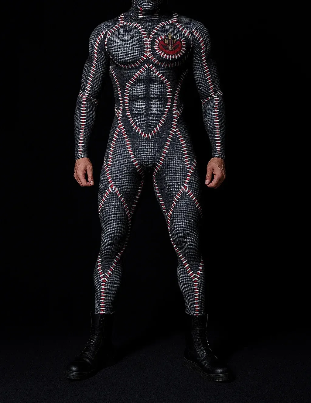 Halloween-Eidechsen-Bodysuit für Herren, Einzigartige Muskel-Serie, Festtags-Jumpsuit, Karnevalskostüm, Erwachsenen-Rollenspiel-Party, Maskenball-Set – Detail 8