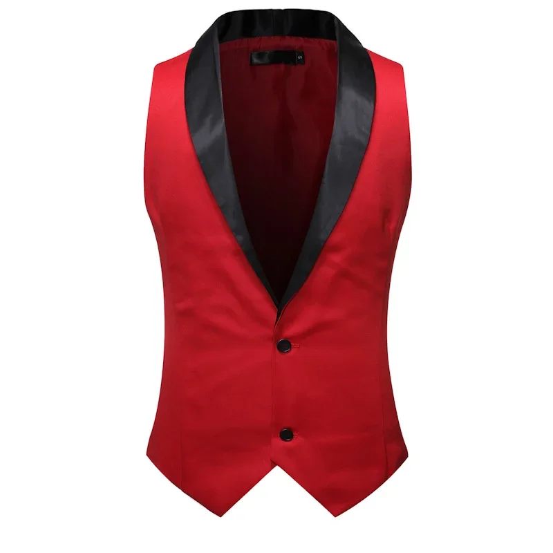 Summer Men Black Suit Vest Casual Loose V Neck Sleeveless Suits Boys Waistcoat Formal Vest Male Plus Size Club Party Wear XXL